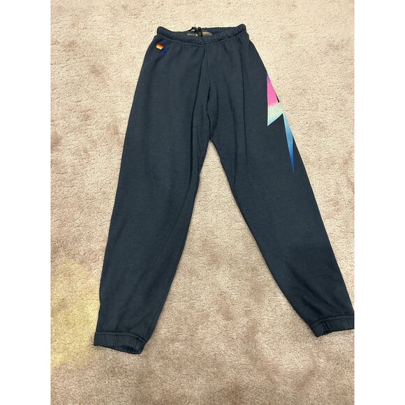 Aviator Nation Charcoal Grey Sweatsuit Set Ninja Hoodie Ombré Bolt Sweatpants - Picture 8 of 11